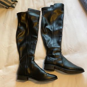 Black Faux Leather Boots